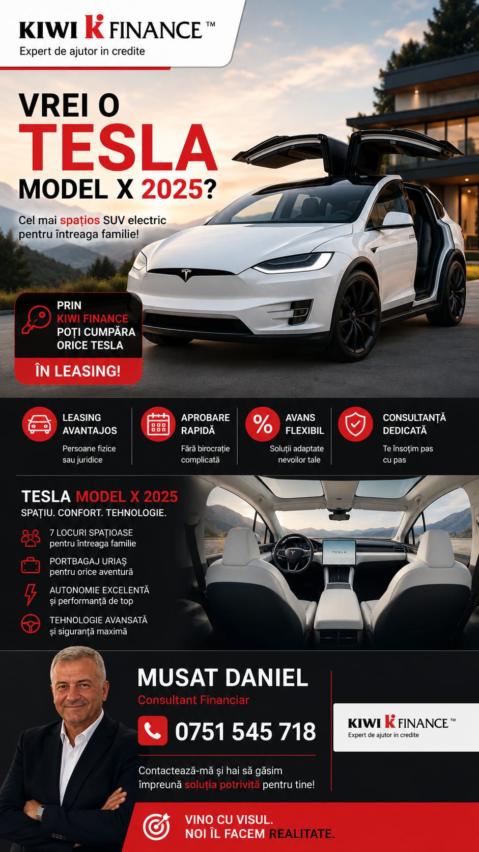 Leasing auto prin KIWI Finance pentru Tesla Model X